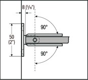 CHARNIÈRE BILBAO POUR PAROI DE DOUCHE 90° MUR / VERRE MONTAGE BILATERAL (BO5218010)