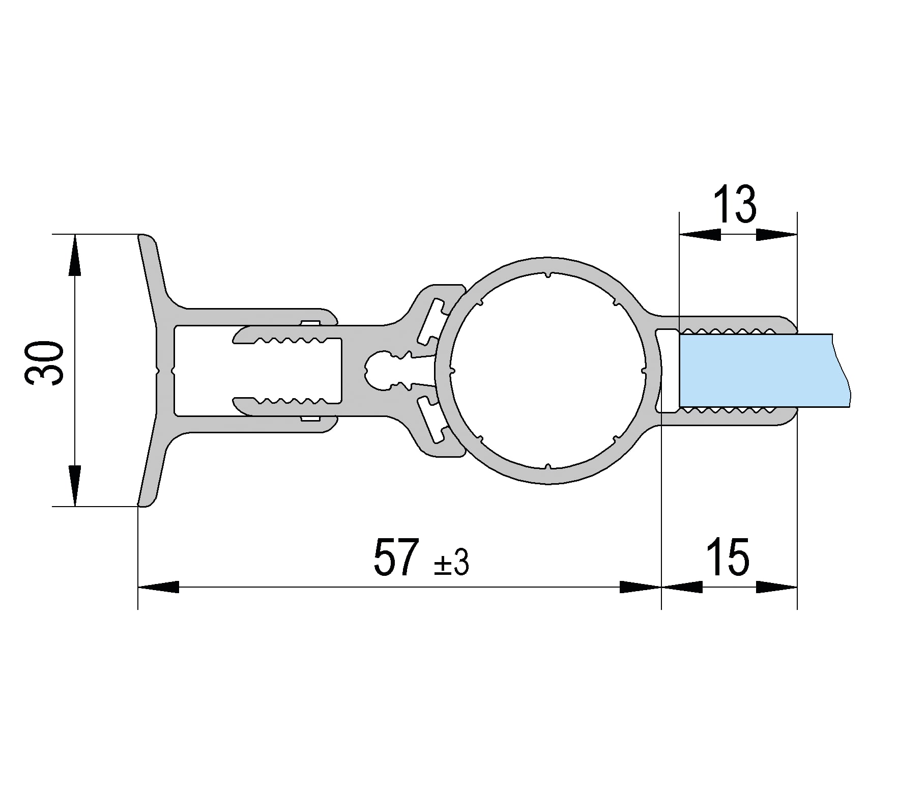 CHARNIERE POUR PAROI DE DOUCHE INTEGRALE (BO5200421B) Noir