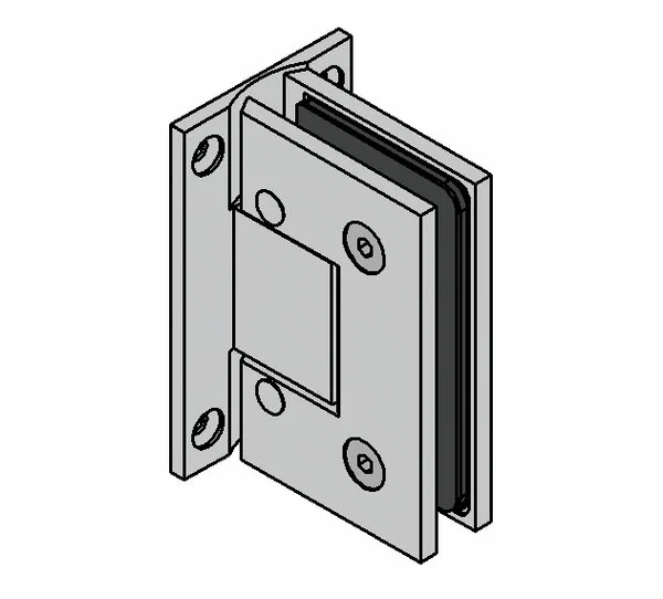 Paumelle pour porte de douche Bilbao Premium, verre-mur 90° Inox brossé mat raccord mural des deux côtés ( BO5211552 )