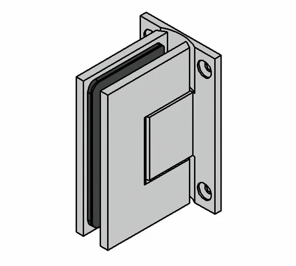 Paumelle pour porte de douche Bilbao Premium, verre-mur 90° Inox brossé mat raccord mural des deux côtés ( BO5211552 )