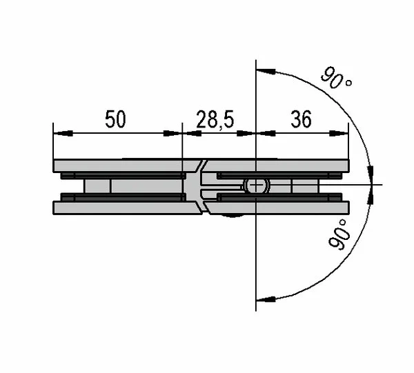 Paumelle de porte de douche Bilbao Premium, verre-verre 180° chromé brillant ( BO5211555 )