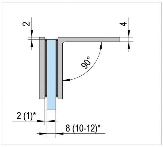 RACCORD D'ANGLE FIXE 90° MUR / VERRE (BO5213142)