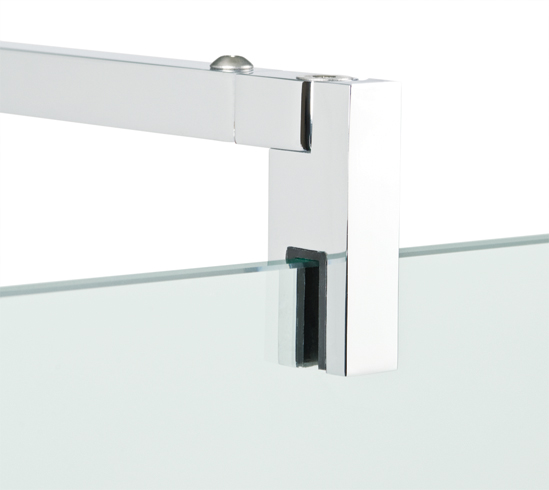 BARRE DE STABILISATION DESIGN CARRE CHROME 90° Mur / Verre POUR PAROI DE DOUCHE (BO 5420262)