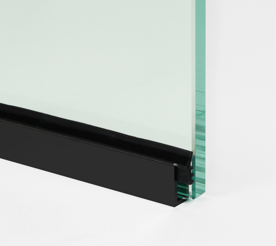 PROFILE ALU NOIR MAT POUR VERRE 8-10MM