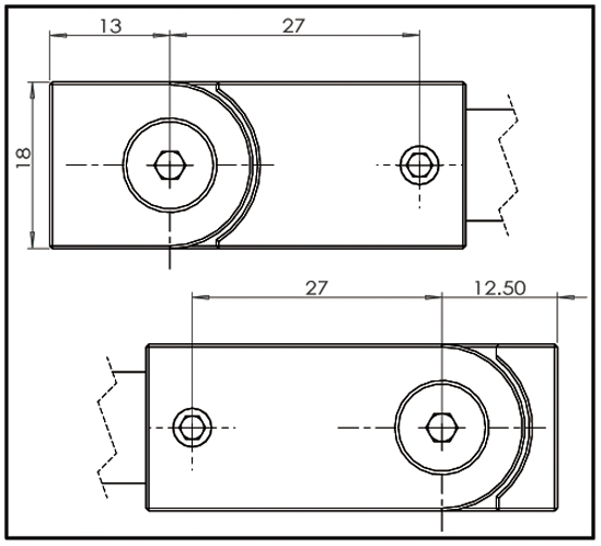 BARRE DE STABILISATION DESIGN CARRE NOIR 90° Mur/Verre POUR PAROI DE DOUCHE (BO5420262B)