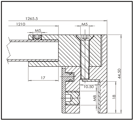 BARRE DE STABILISATION DESIGN CARRE NOIR 90° Mur/Verre POUR PAROI DE DOUCHE (BO5420262B)