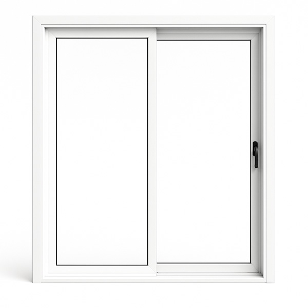 Porte fenetre coulissante 2 vantaux PVC - pose en tunnel ou feuillure