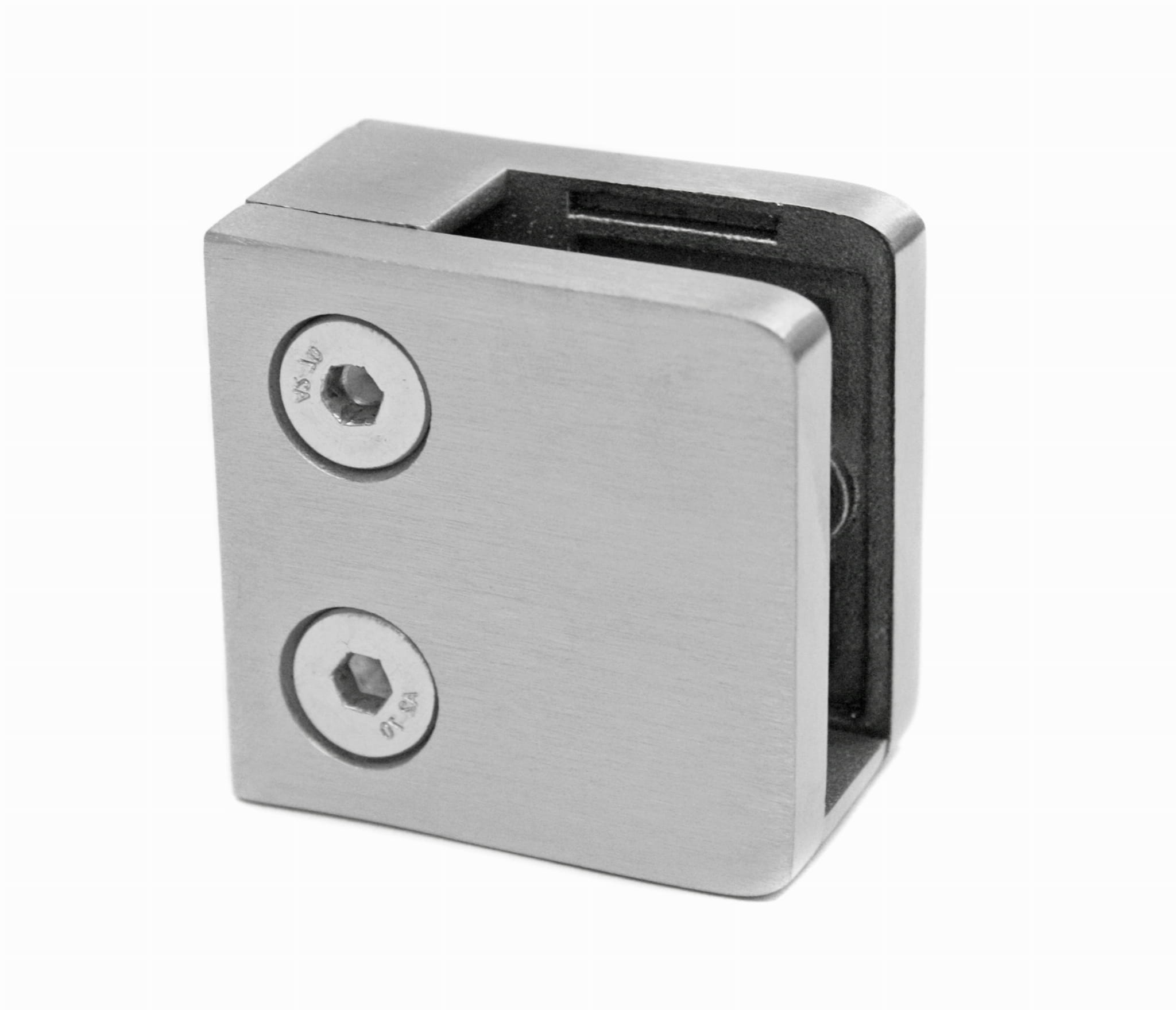 Pince 45x45mm, AISI 304, brossé avec plaque de sécurité et goupille