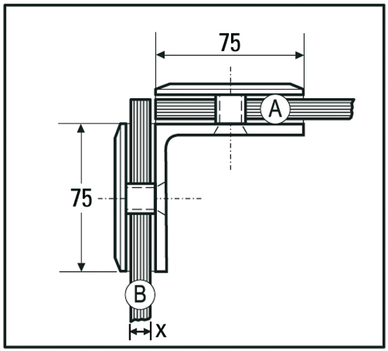 RACCORD D'ANGLE FIXE 90° VERRE VERRE (BO5213130)