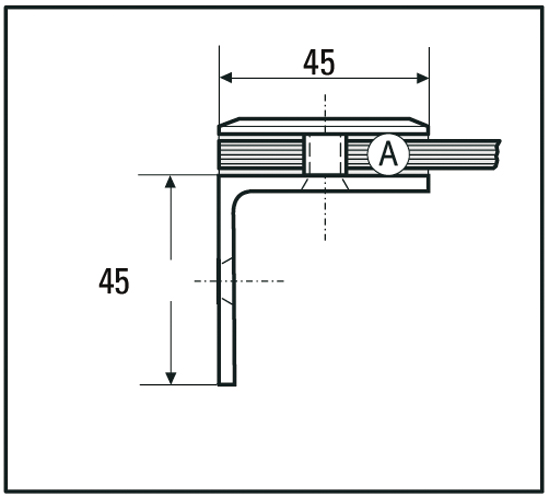 RACCORD D'ANGLE FIXE 90° MUR / VERRE (BO5213140)